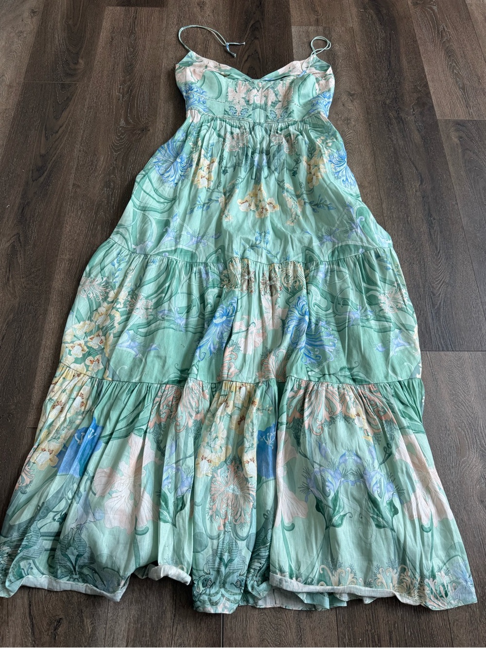 Camilla Floral Twist Cutout Maxi Dress in Mint Green Size Small - Picture 8 of 13